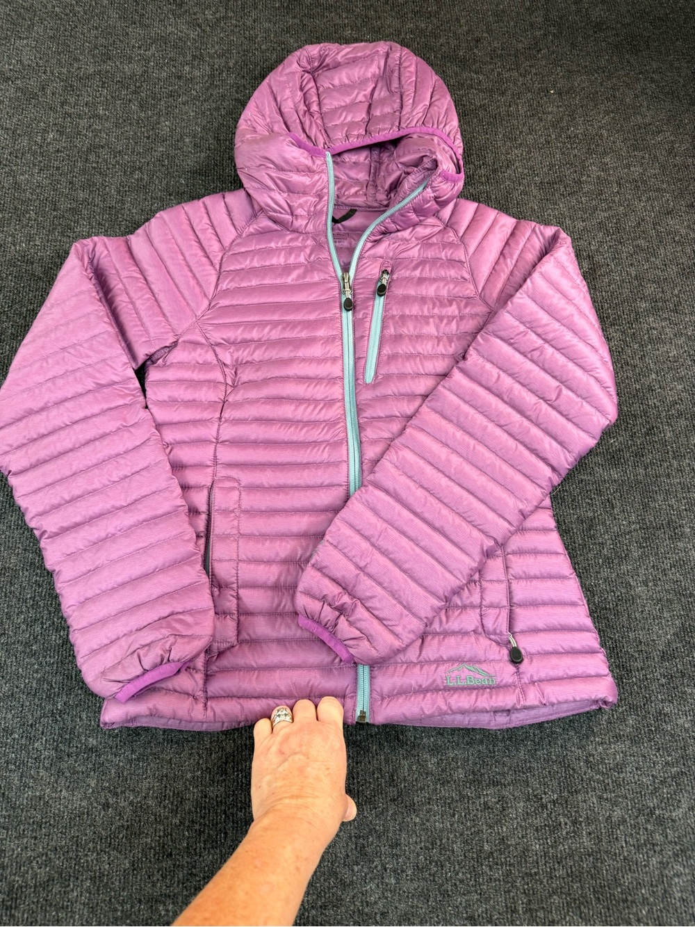 LL Bean Lightweight Quilted Hooded Jacket in Pink Lavender - Women's